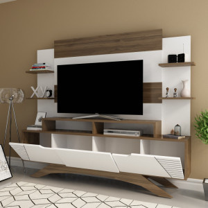 Ansamblu Comoda TV Deparo Walnut-Alb - Img 3