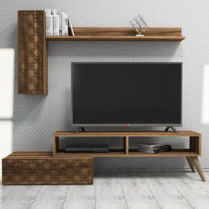 Ansamblu Comoda TV Planet Walnut - Img 3