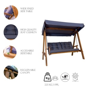 Balansoar dublu Pera 2000 Antracit 200x110x180 cm - Img 14