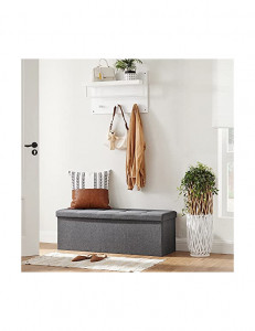 Banca de depozitare, Songmics, 110 x 38 x 38 cm, 300 Kg, LSF77K, Gri - Img 5