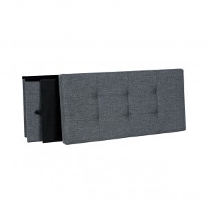Banca hol tip Cufar Model Aliana, Gri, 76x38x38 cm - Img 4