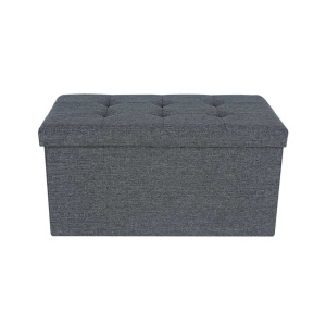 Banca hol tip Cufar Model Aliana, Gri, 76x38x38 cm - Img 5