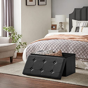 Banca hol tip Cufar Model Rayne, Negru, 76x38x38 cm - Img 4