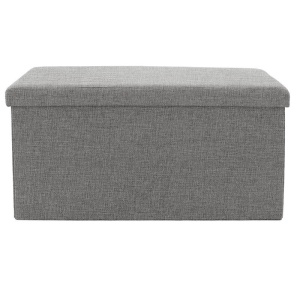 Bancuta hol cufar cu spatiu de depozitare material textil Greatness gri 76x38x38cm - Img 2
