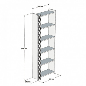 Biblioteca Model City V4, Nuc/Galben, 64.6x170x24.2 cm - Img 4