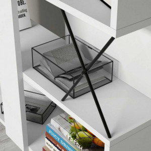 Biblioteca Model Extra, Alb, 90x167.3x22 cm - Img 3