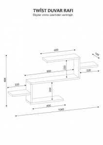Biblioteca Model Twist, Alb, 104x49.4x14.5 cm - Img 3