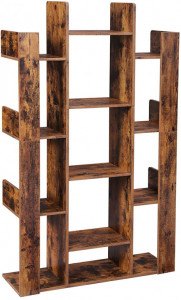 Biblioteca Vasagle, Model Jacob, 86x25x140 cm, Maro Rustic - Img 4