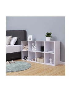 Biblioteca Vasagle, Model Oakleigh, 30x130x65 cm, Alb - Img 3