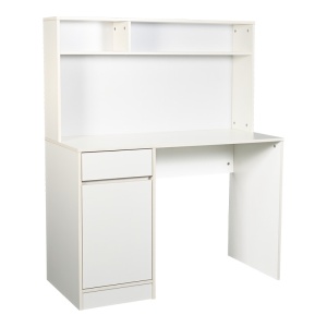 Birou cu rafturi Model Secreta, Alb, 110x50x135 cm - Img 1