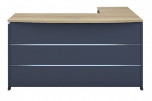 Birou de Colt Pako World, model Lotus, 180x75x160 cm, Antracit/Stejar - Img 6