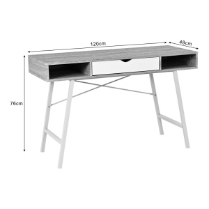 Birou Model Yamin, Stejar/Alb, 120x48x76 cm - Img 6