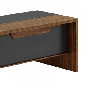 Birou pe colt dreapta Oscar nuc - antracit 200x180x76cm - Img 5