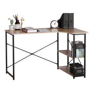 Birou pe colt Model Merlin, Stejar/Negru, 120x73x75 cm - Img 3