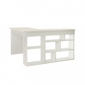 Birou pe Colt Salvador, model CT5, 120x75x60 cm, Alb - Img 6