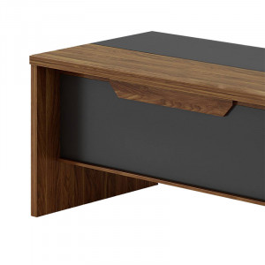 Birou pe colt stanga Oscar nuc - antracit 220x180x76 cm - Img 6