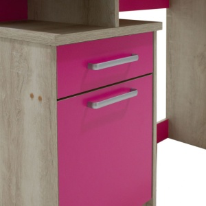 Birou pentru Copii Pako World, model Castillo, 100x75x55 cm, Stejar castillo/Roz - Img 5