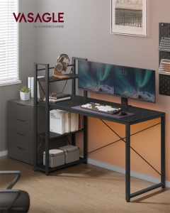 Birou Vasagle Negru 137.2x60x118.7 cm - Img 3