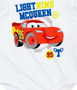 Body alb cu maneca scurta Cars - Img 2