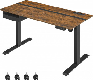 Cadru pentru Birou Vasagle, model Milani, 140x72-120x60 cm, Maro/Negru - Img 2