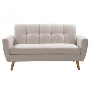 Canapea 2 locuri Decency material textil bej 149x75x86 cm - Img 3