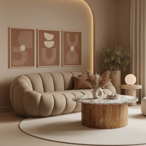 Canapea 3 Locuri Embrace, bej, 180x105x65 cm
