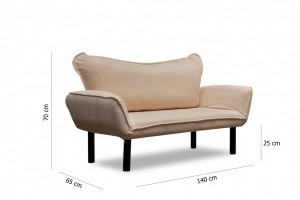 Canapea Extensibila, 2 Locuri Chatto Cream - Img 7