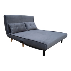 Canapea Extensibila 2 Locuri Josuane, antracit, 122x80x81 cm - Img 2