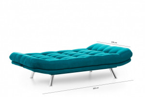 Canapea Extensibila, 3 Locuri Misa Sofabed Petrol Verde - Img 2