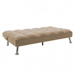 Canapea extensibila 3 locuri Rebel cu material textil de culoare bej-maro 189x92x82cm - Img 3