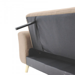 Canapea extensibila Carmelo - material textil bej 214x80x86 cm - Img 5