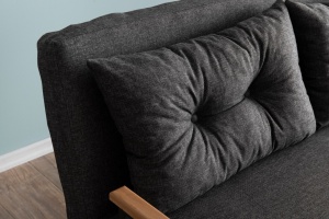 Canapea extensibilă cu 2 locuri Sando Gri inchis 175x133x41 cm - Img 4