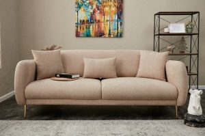 Canapea extensibila cu 3 locuri Model Simena, Bej - Img 1