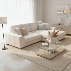 Coltar Cornerdo, bej, 265x175x85 cm - Img 2