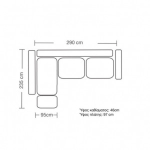 Coltar Dreapta Boston Verde Inchis - Gri Inchis 290x235x95 cm - Img 4