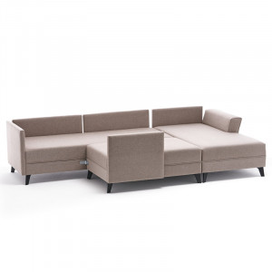 Coltar extensibil Versatile PWF-0536 material textil crem 300x202x78cm - Img 7