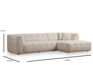 Colțar modular dreapta Cady Bej 300x150x72 cm - Img 7