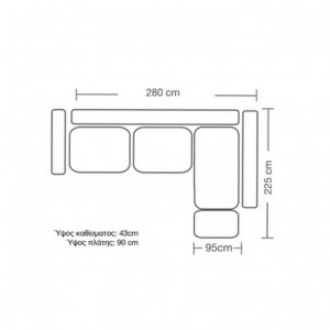 Coltar Stanga Boston Ciel - Crem - Natural 280x225x95 cm - Img 4