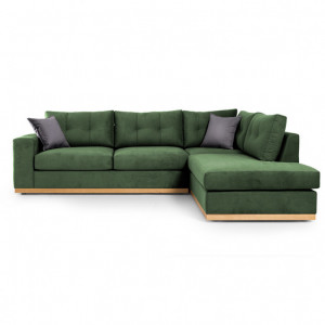 Coltar Stanga Boston Verde Inchis - Gri Inchis - Natural 280x225x95 cm - Img 2