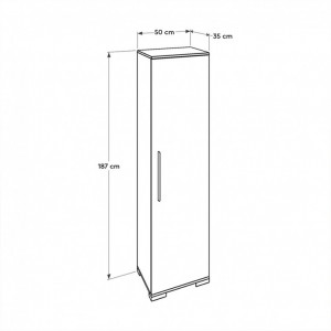 Comoda Model ADR-408, Alb lucios, 50x35x187 cm - Img 2