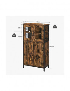 Comoda Model Dior, Maro rustic/Negru, 60x30x108 cm - Img 5
