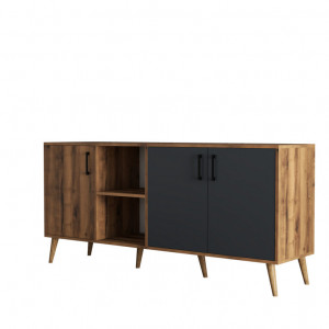 Comoda Model Exxen, Nuc/Antracit, 180x45x80 cm - Img 4