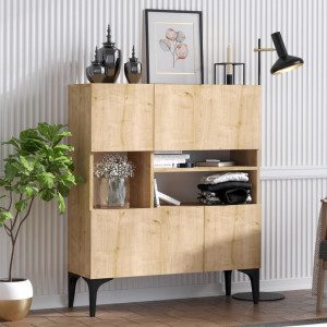 Comoda Model Krista, Stejar, 100x35x125 cm - Img 2