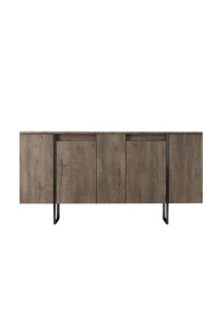 Comoda Model Luxe, Negru/Nuc, 160x35x80 cm - Img 9