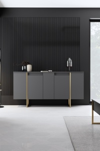 Comoda Model Luxe V1, Auriu/Nuc, 160x35x80 cm - Img 3