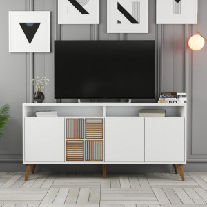 Comoda Model Milan, Alb, 160x35x78 cm - Img 5