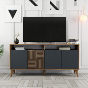 Comoda Model Milan, Nuc/Antracit, 160x35x78 cm - Img 5