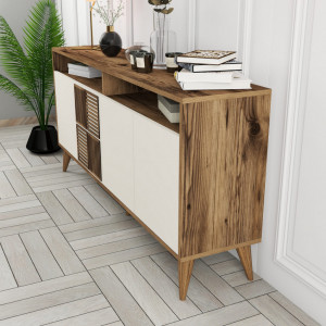 Comoda Model Milan, Nuc/Crem, 160x35x78 cm - Img 3