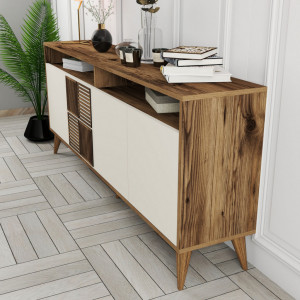 Comoda Model Milan, Nuc/Crem, 180x35x78.6 cm - Img 4
