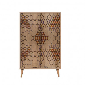 Comoda Model Multibox V1, Stejar sonoma, 80x36x127 cm - Img 6